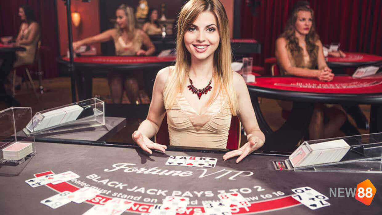 NEW88 không chỉ cung cấp tỉ lệ cược hấp dẫn mà còn có những Dealer xinh đẹp, chuyên nghiệp Casino NEW88 không chỉ cung cấp tỉ lệ cược hấp dẫn